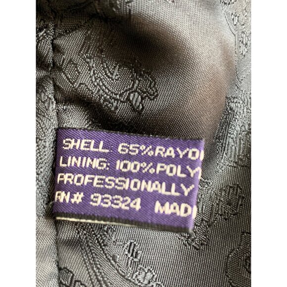 Mens Jet Black Two-Button Blazer Jacket Size 42L Long 8906 - Picture 5 of 11